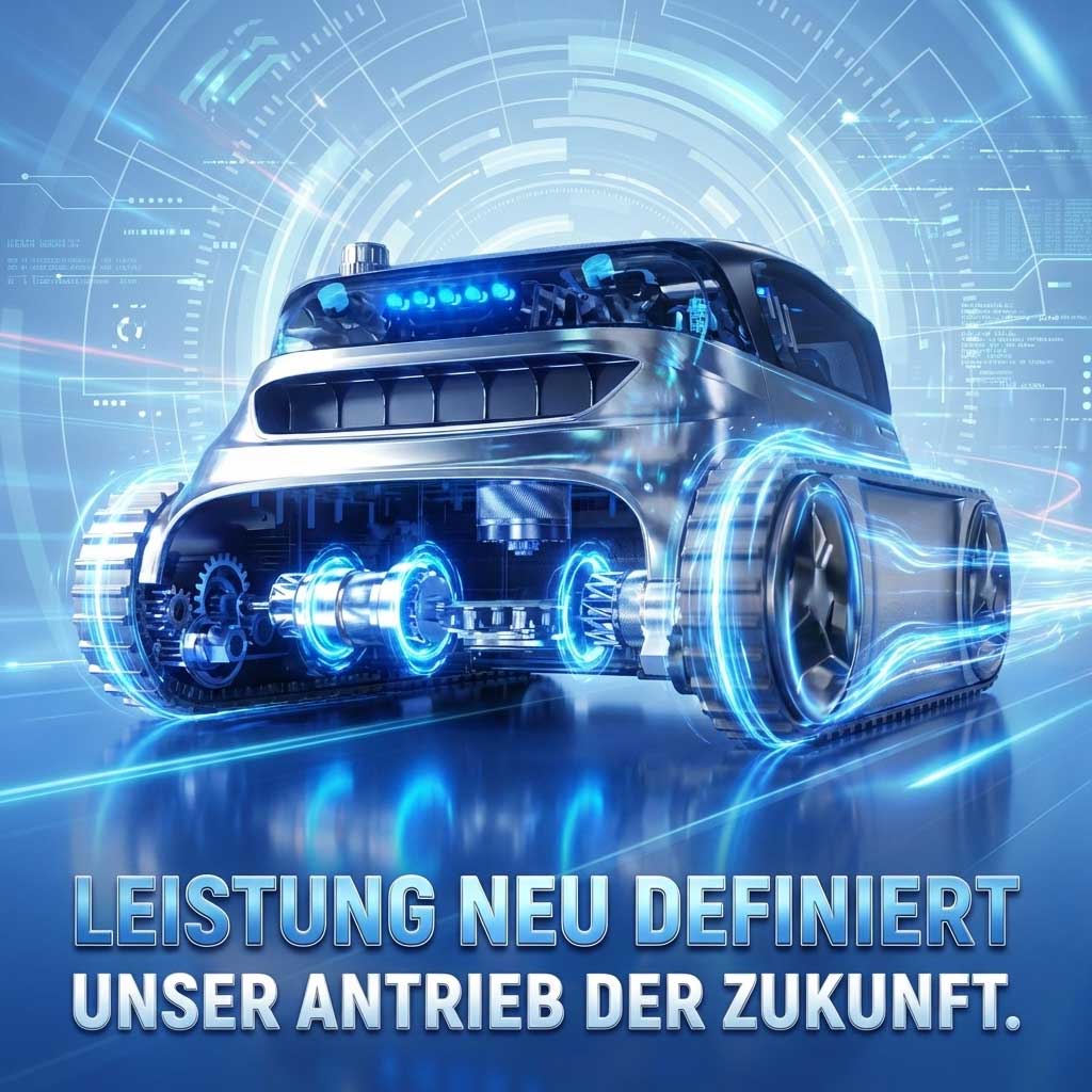 Futuristisches Fahrzeug mit leuchtenden Elementen und mechanischen Details.