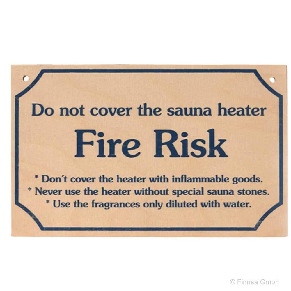 Sauna Hinweisschild Fire Risk