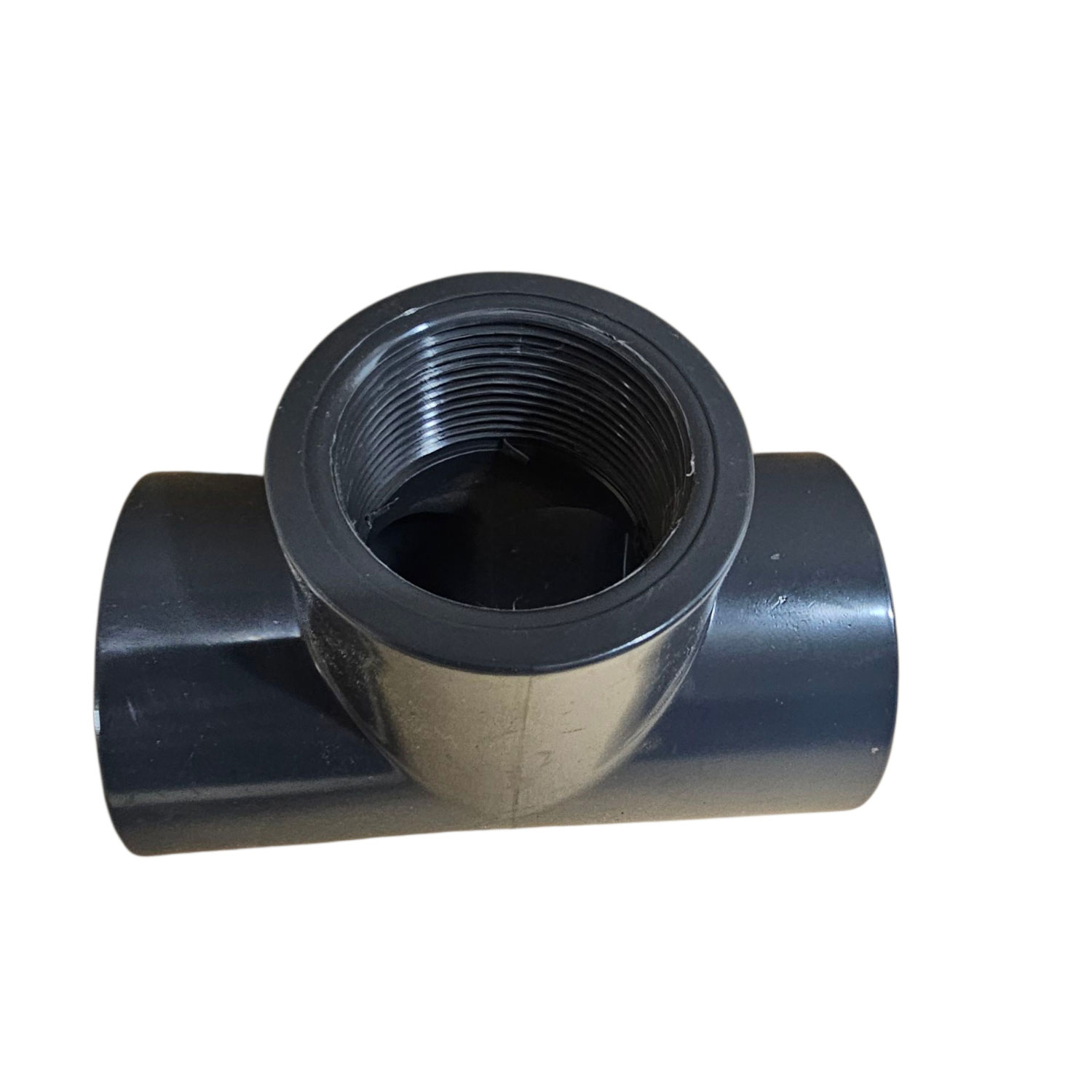 PVC T Stück mit Klebemuffen d 50  und Innengewinde  1 1 / 2  Zoll