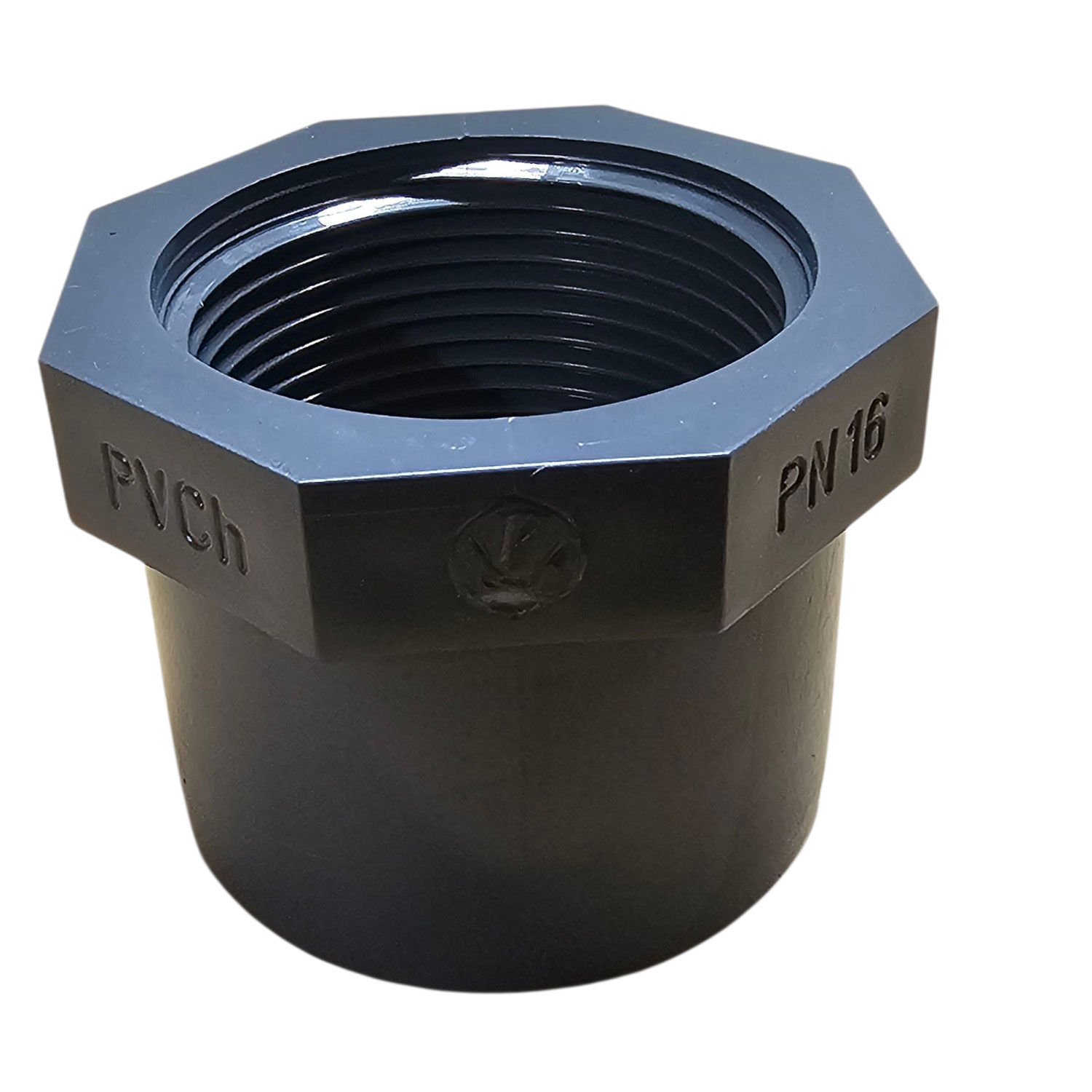 VDL Reduzierstück PVC-U 50 mm x 1 1/4" Klebestutzen x Innengewinde 16bar Grau