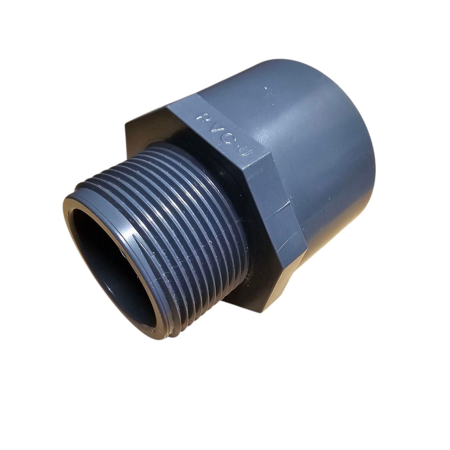 Übergangsmuffennippel 50 /63  x 1 1/2 Zoll mit Klebemuffe und Außengewinde