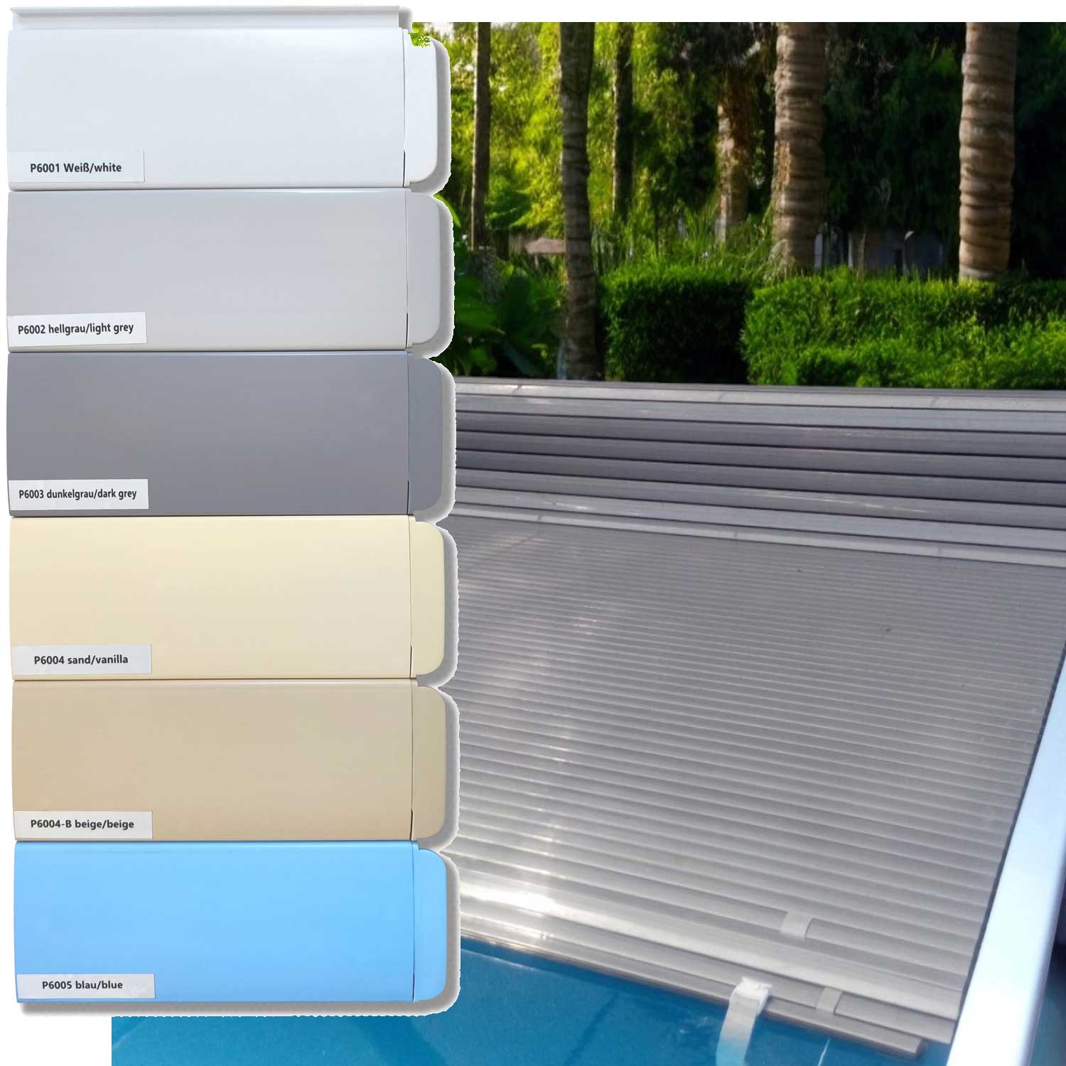 Lamellenabdeckung PVC  Rechteckbecken