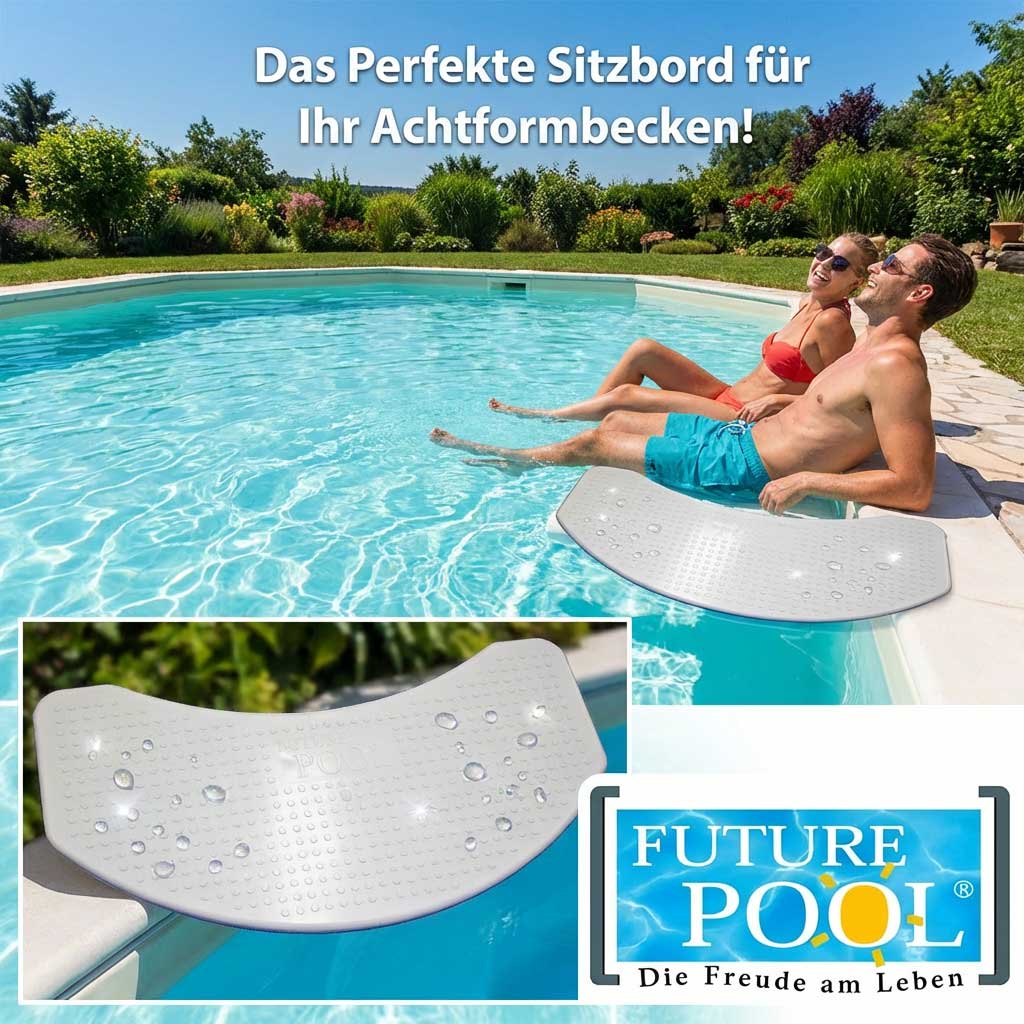 Gebogener Poolsitz für den Einsatz in Achterbecken.