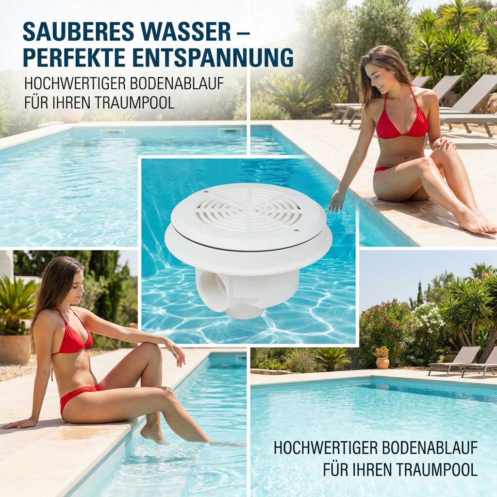 Hochwertiger Poolablauf zum Einbau in ein Schwimmbad.
