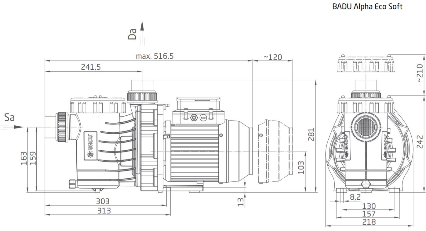 Schwimmbadpumpe  BADU Alpha Eco Soft