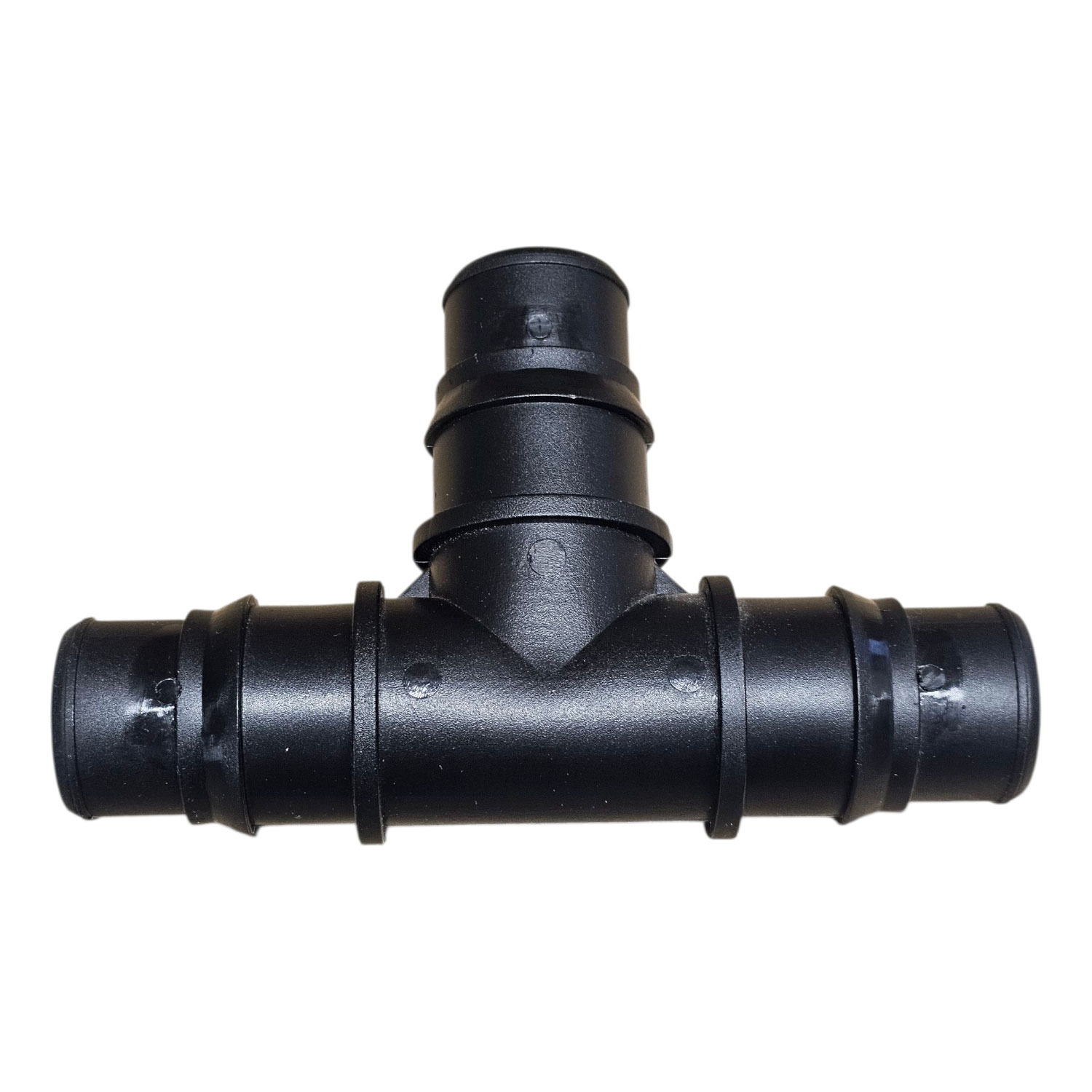 T Stück 38 mm schwarz gerippt