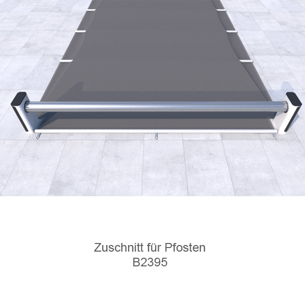 Pfostenausschnitt mit Randverstärkung an der Stirnseite