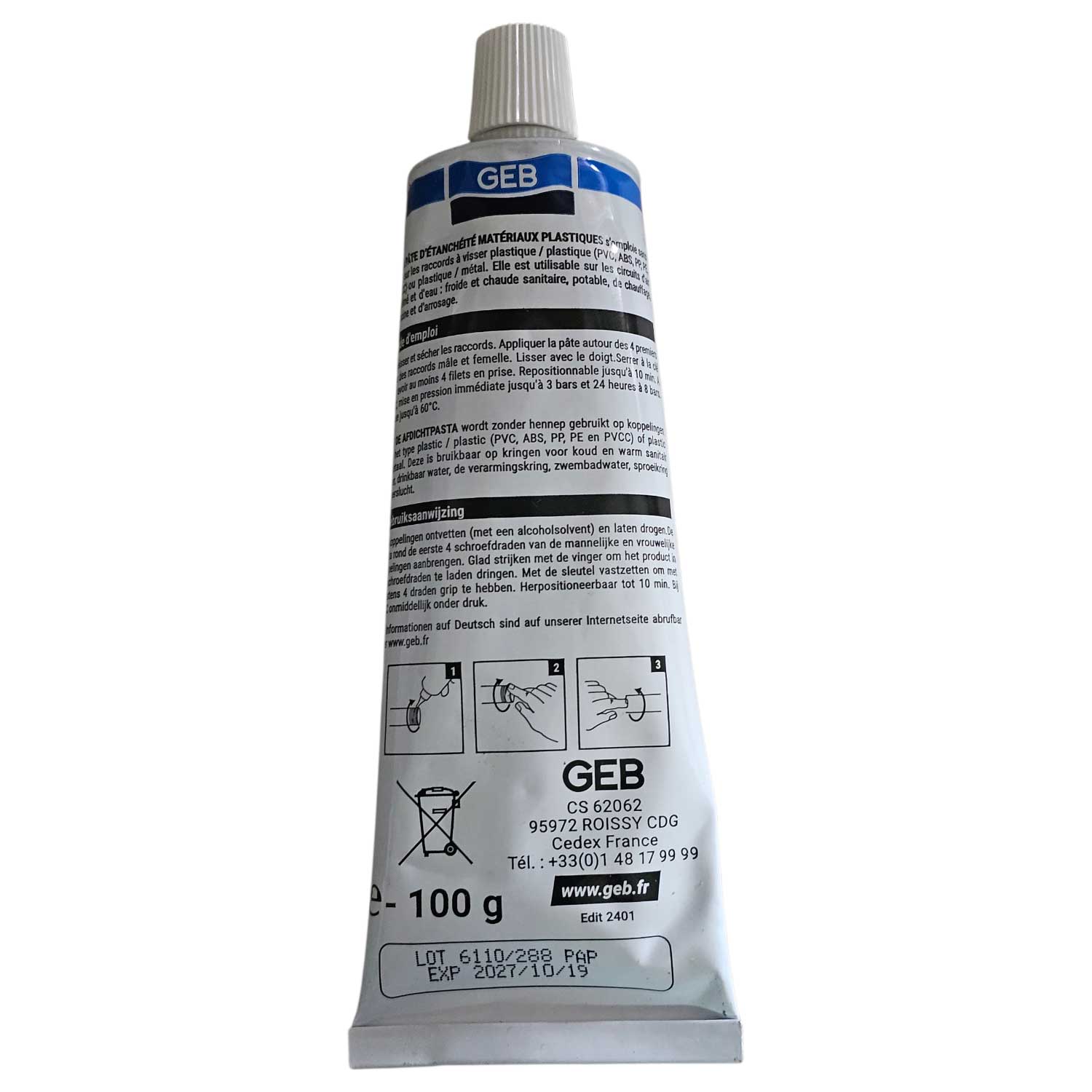 Tube Klebstoff zum Abdichten von Kunststoffmaterialien, 100 Gramm.