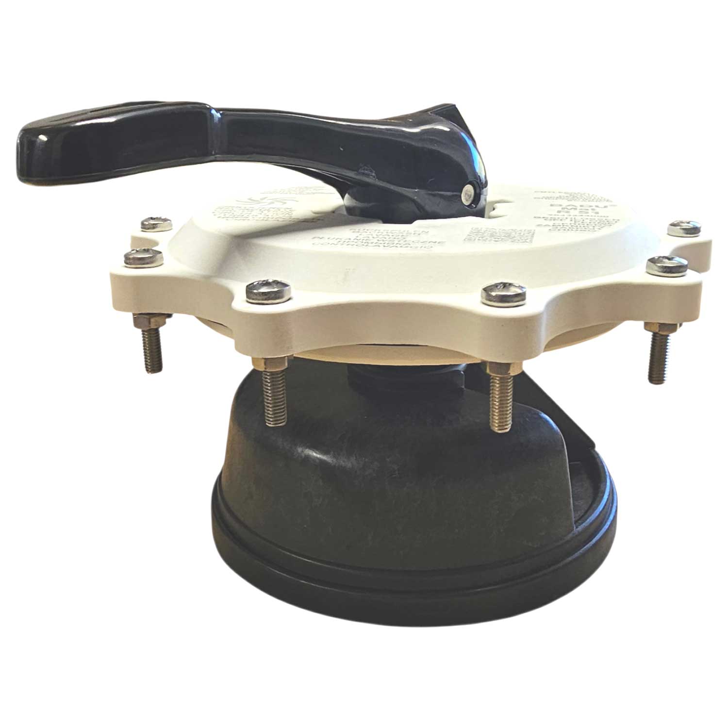 Manueller Poolsaugerkopf mit Griff und Saugfuß zum Reinigen.