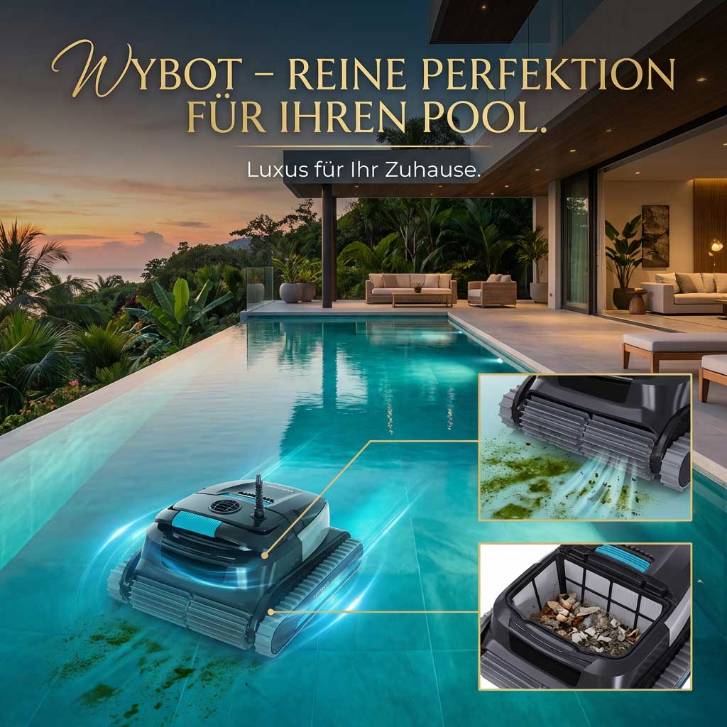 Automatisierter Poolreiniger in einem modernen Schwimmbad.